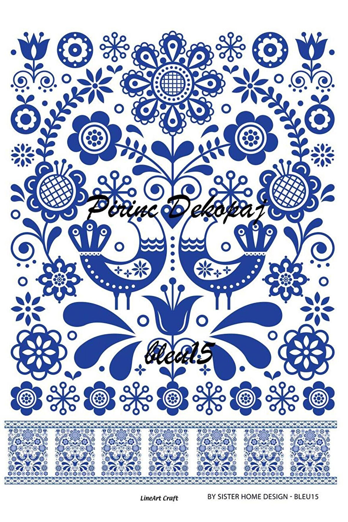 Lineart Pirinç Dekopaj Blue15