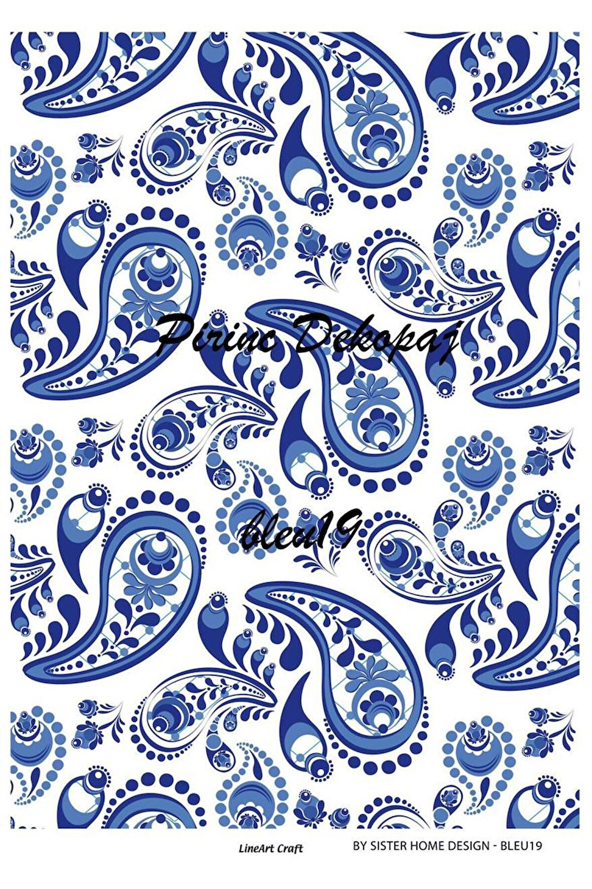 Lineart Pirinç Dekopaj Blue19