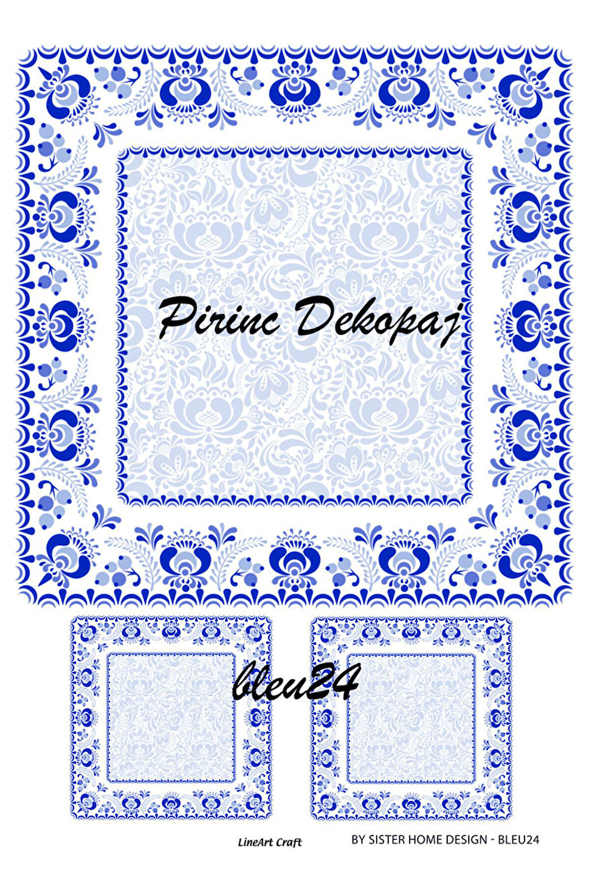 Lineart Pirinç Dekopaj Blue 24