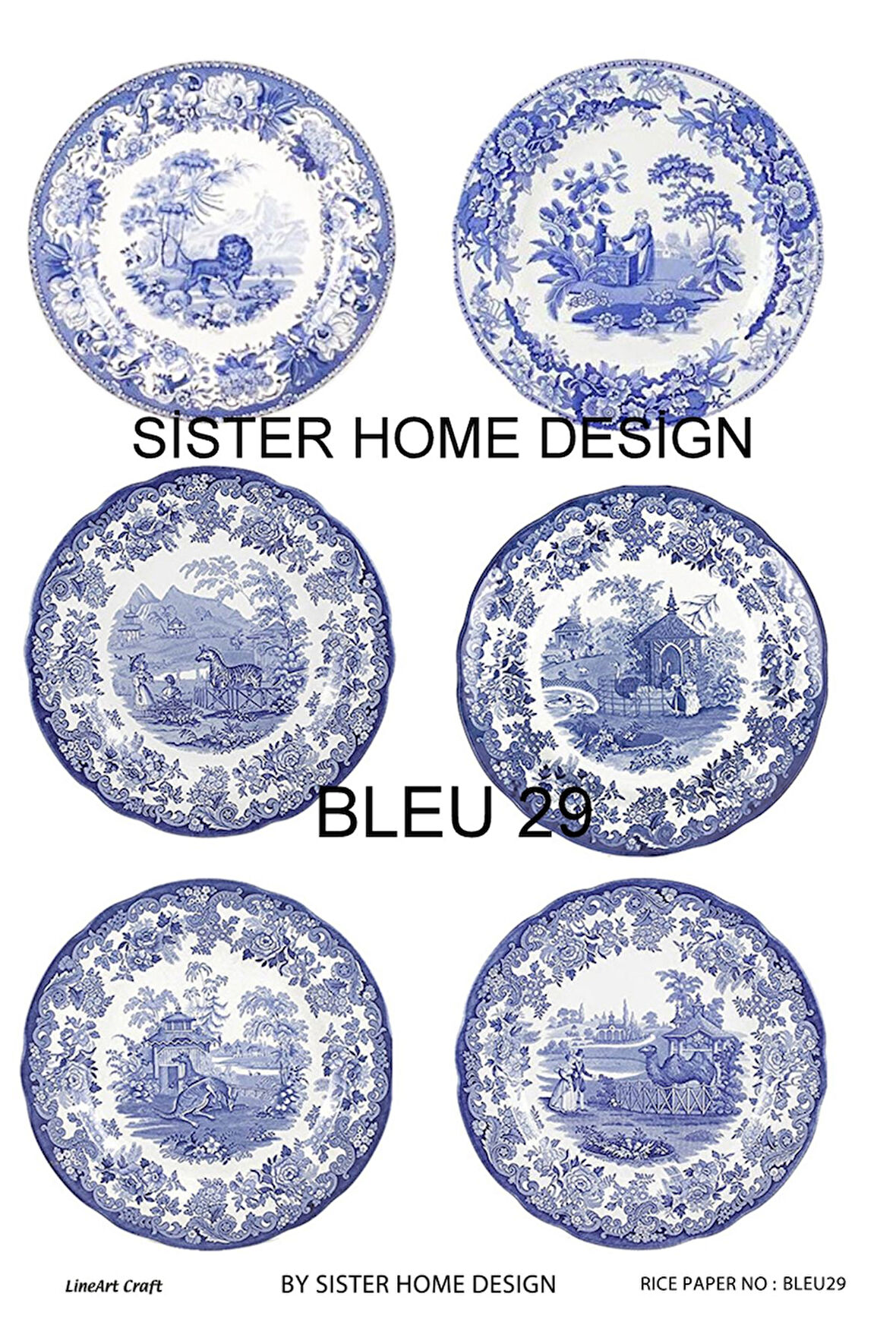 Lineart Pirinç Dekopaj Blue 29