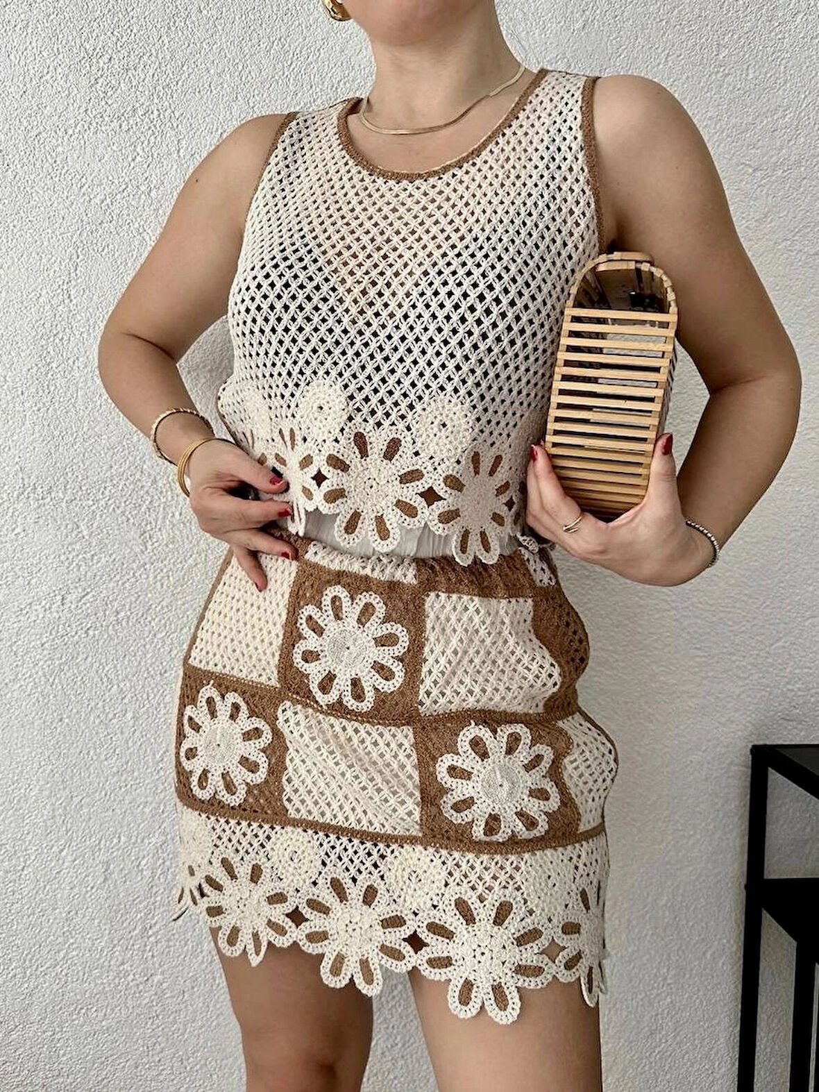 Örgü Ajurlu Bluz Ve Etek Takım - Yazlık Şık Dikkat Çekici Kombin