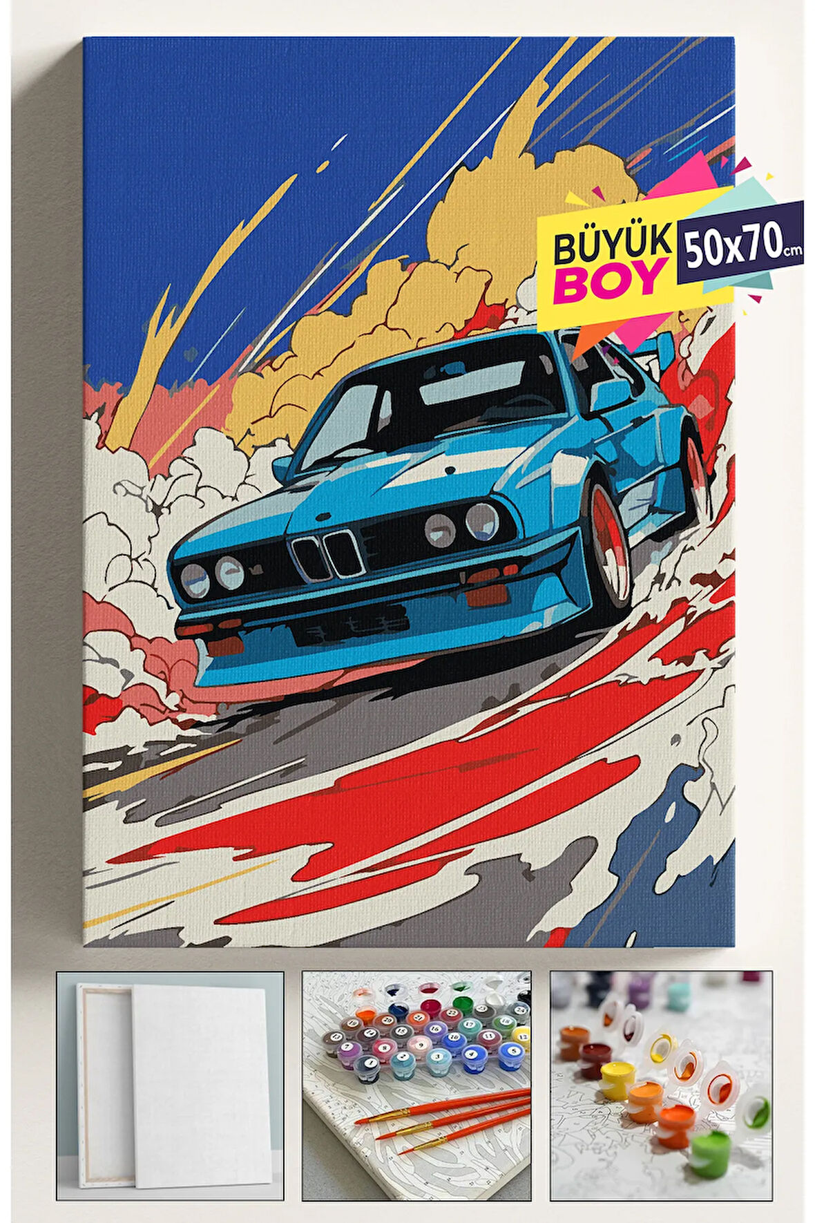 Sayılarla Boyama Seti Numaralı Tuval Fırça Boya Dahil Kasnaklı Set 50x70 Cm - BMW320