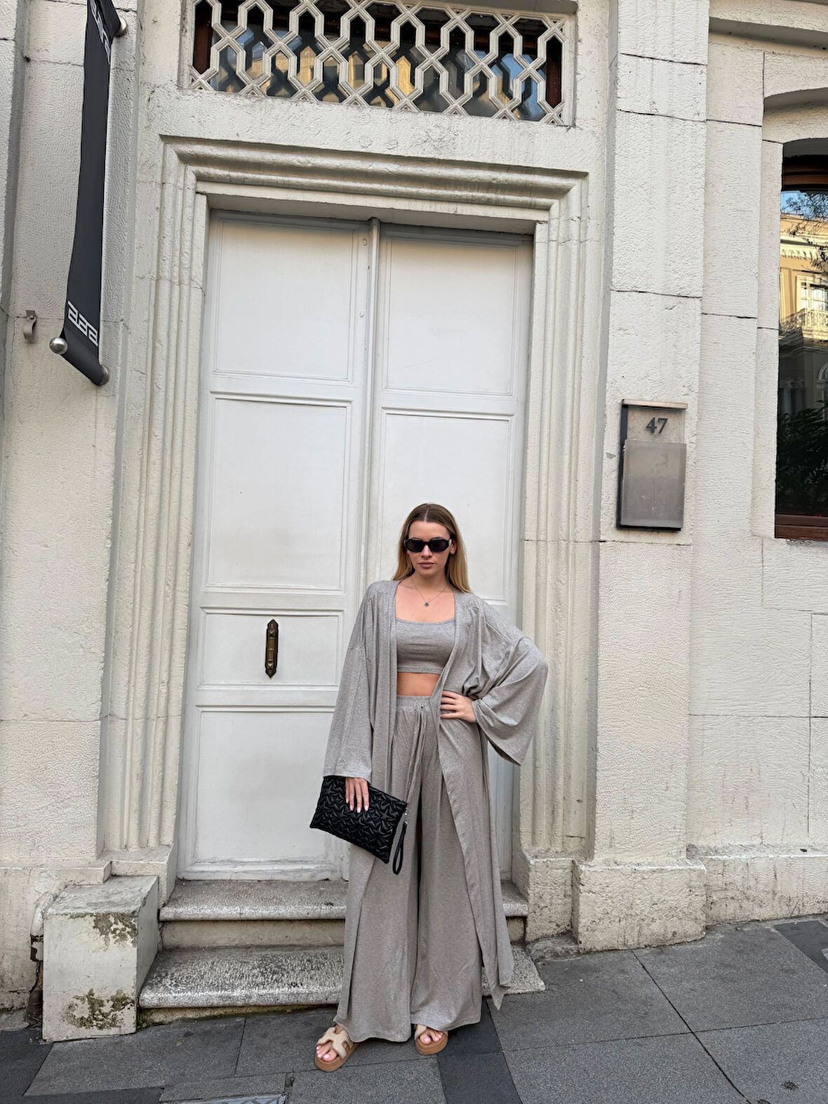 Kadın Viskon 3’lü Takım – Kimono + Beli Lastikli Salaş Pantolon + Crop – 8 Renk