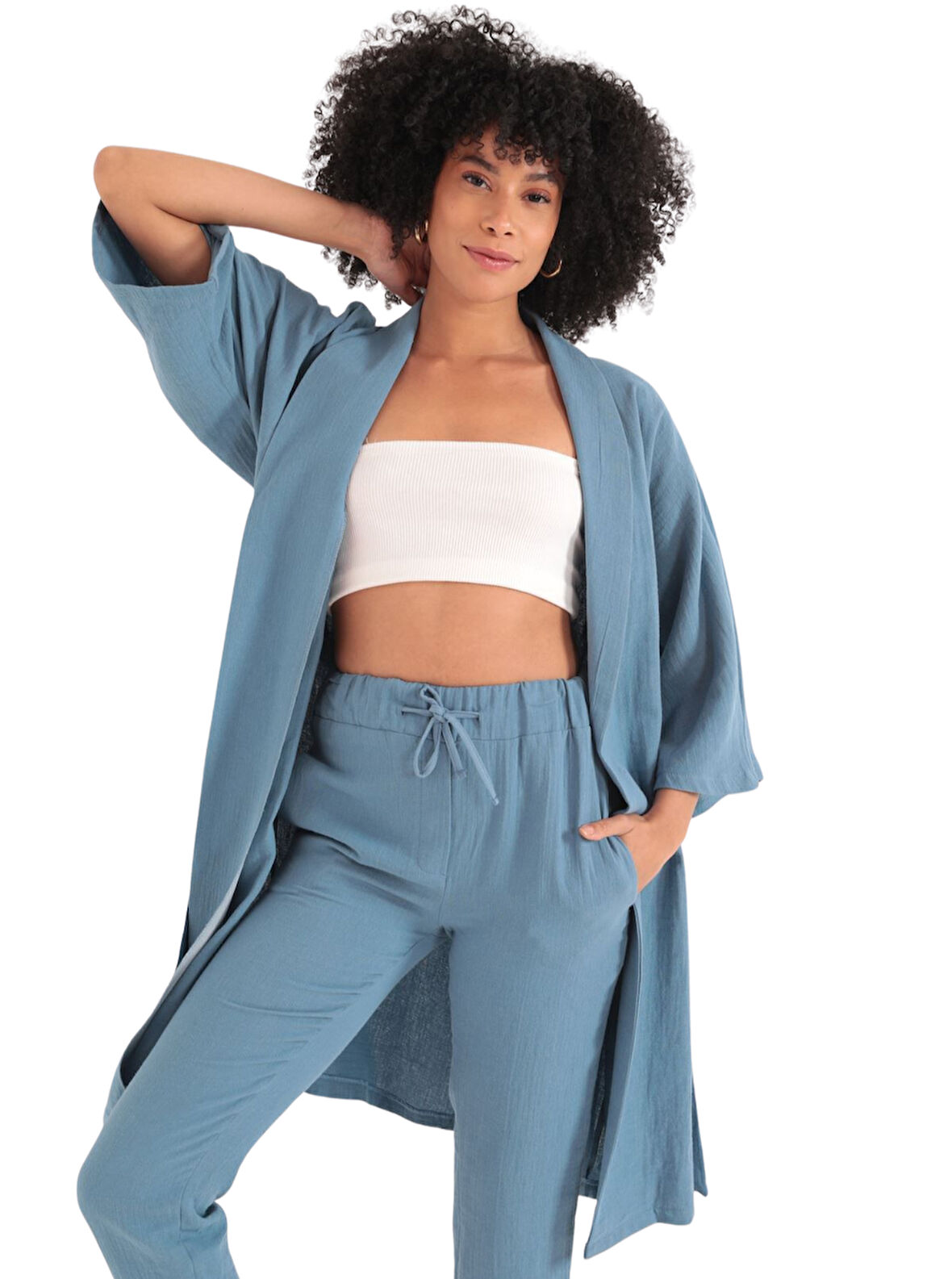 Kimono Üst - İNDİGO