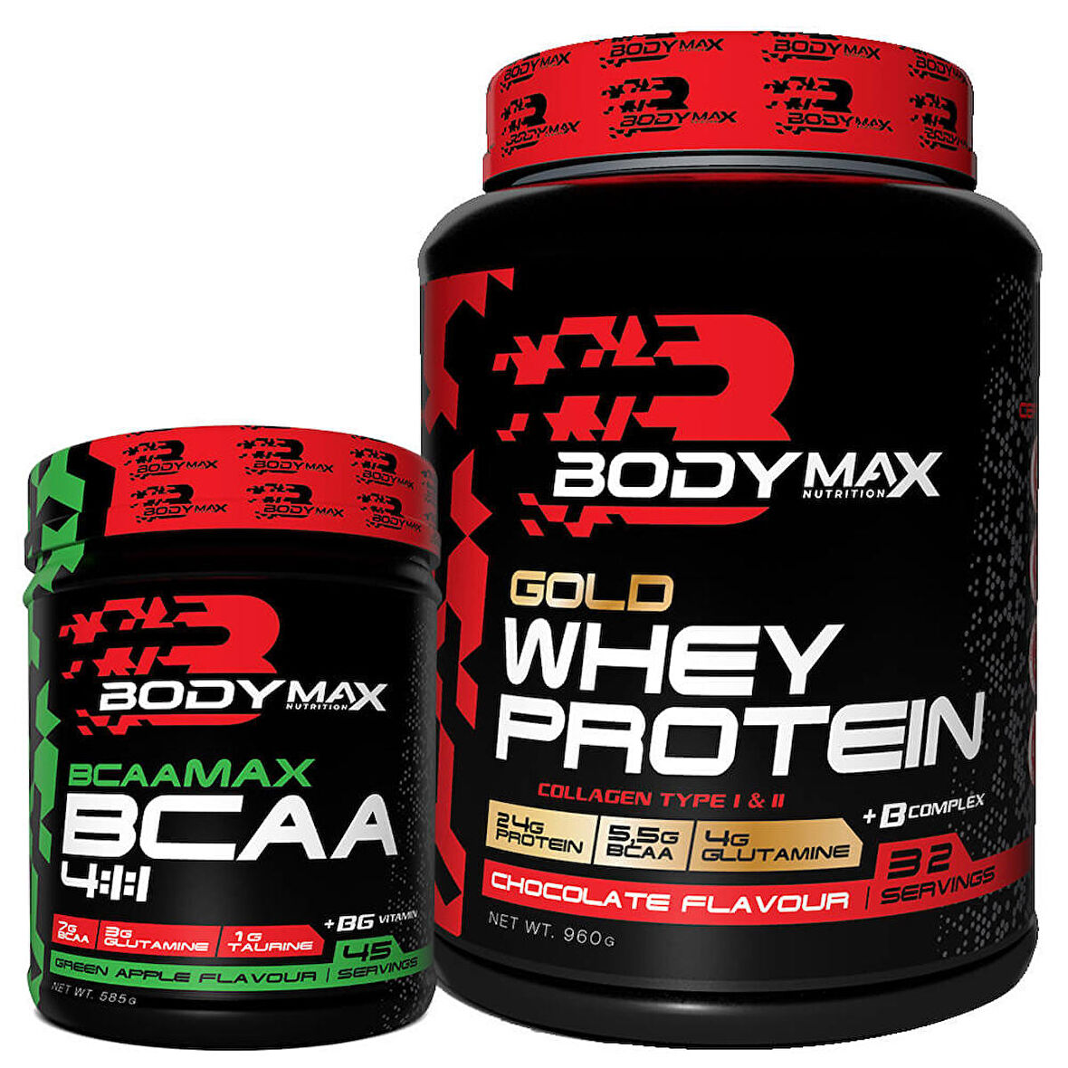 Bodymax Gold Whey Protein 960gr Çikolata Bcaamax 2 585gr Yeşil Elma Kombinasyonu