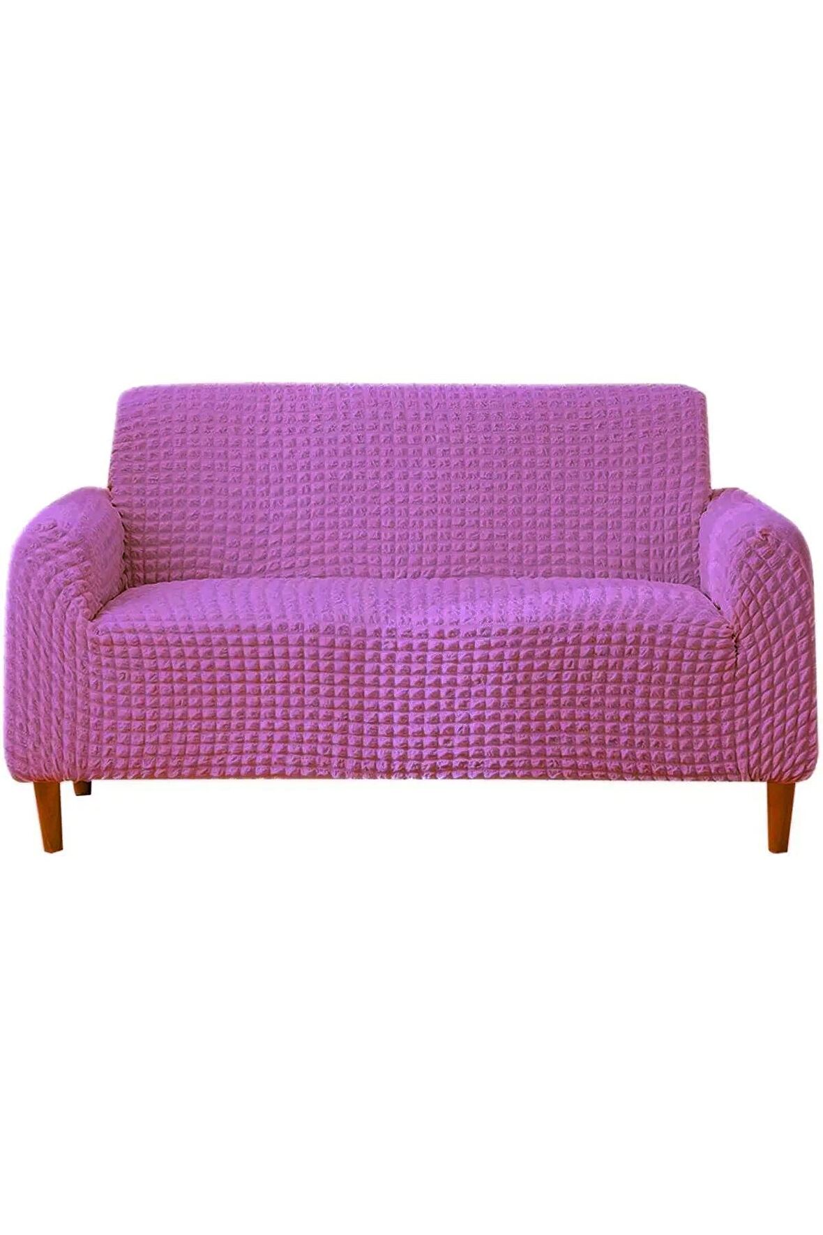 Bürümcük Koltuk, Kanepe Örtüsü Streç Tam Giydirme Likralı Yıkanabilir Çekyat 3 Kişilik Mor