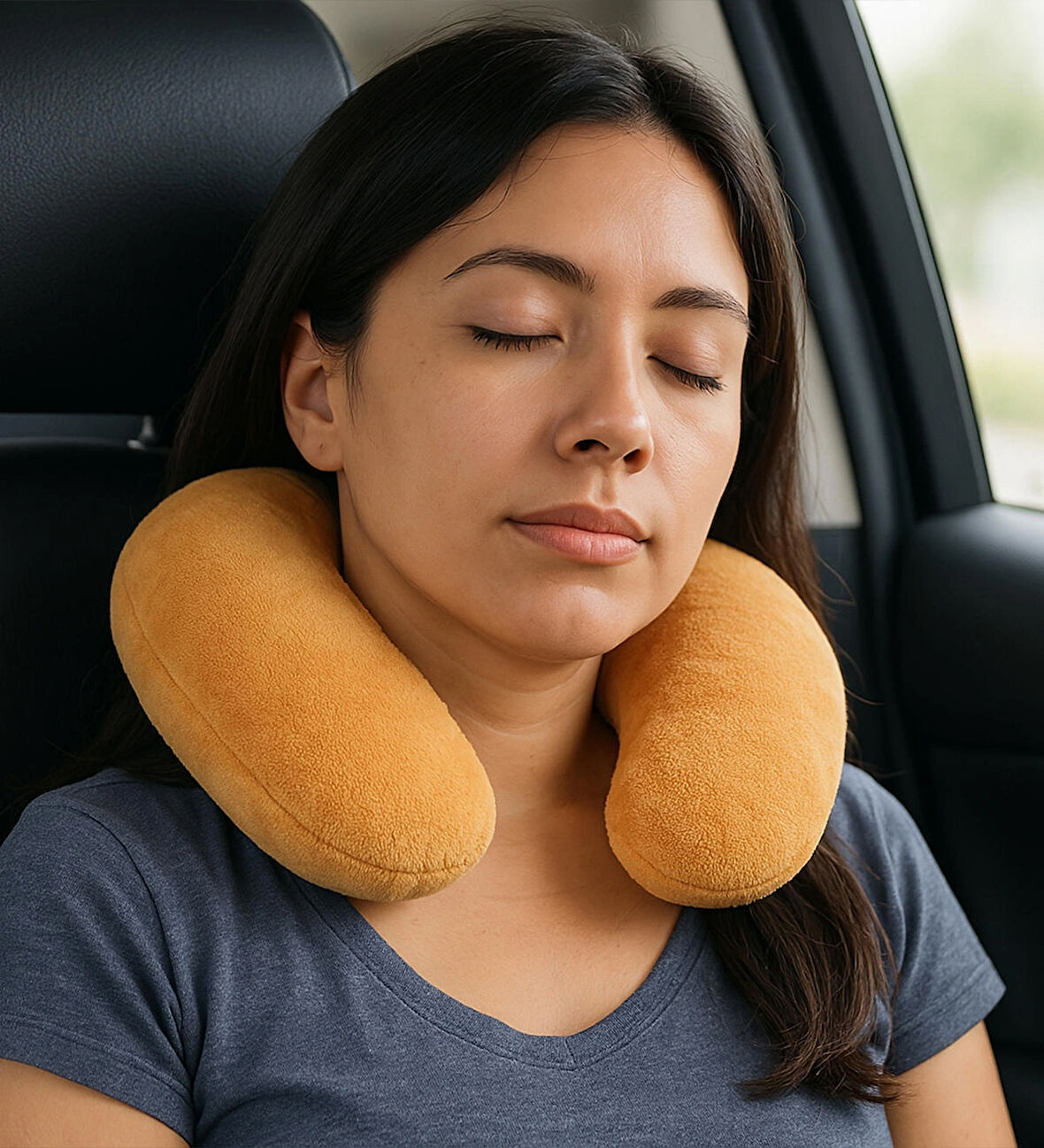 Peluş U Tipi Boyun Yastığı Yumuşak ve Ergonomik Seyahat Konforu