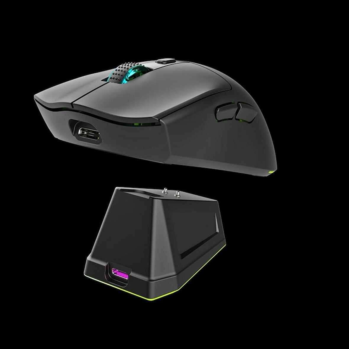 Rgb Oyuncu Mouse Bluetooth Bağlandı 2,4G Usb Bağlantı Şarj Standlı Siyah Jedel WD139