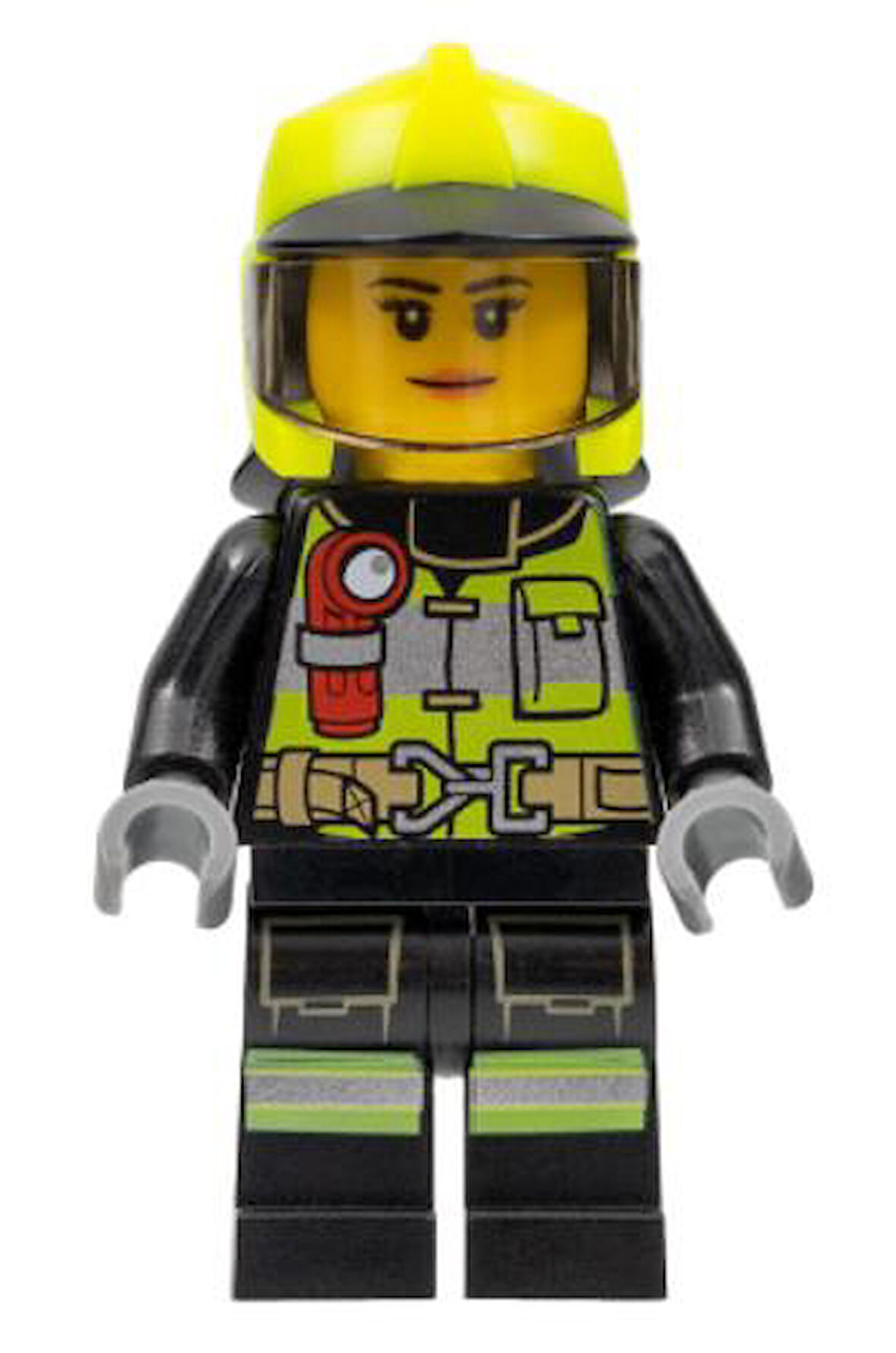 Lego Minifigür - Fire - Female, Reflective Stripes with Utility Belt and Flashlight cty1371