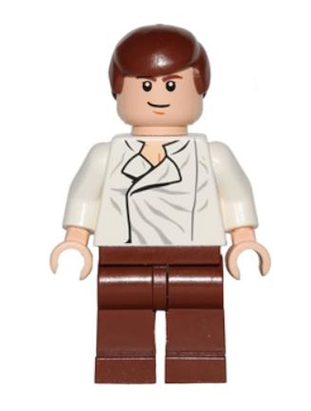 Lego Minifigür Star Wars Han Solo White Shirt with Wrinkles on Front sw0278