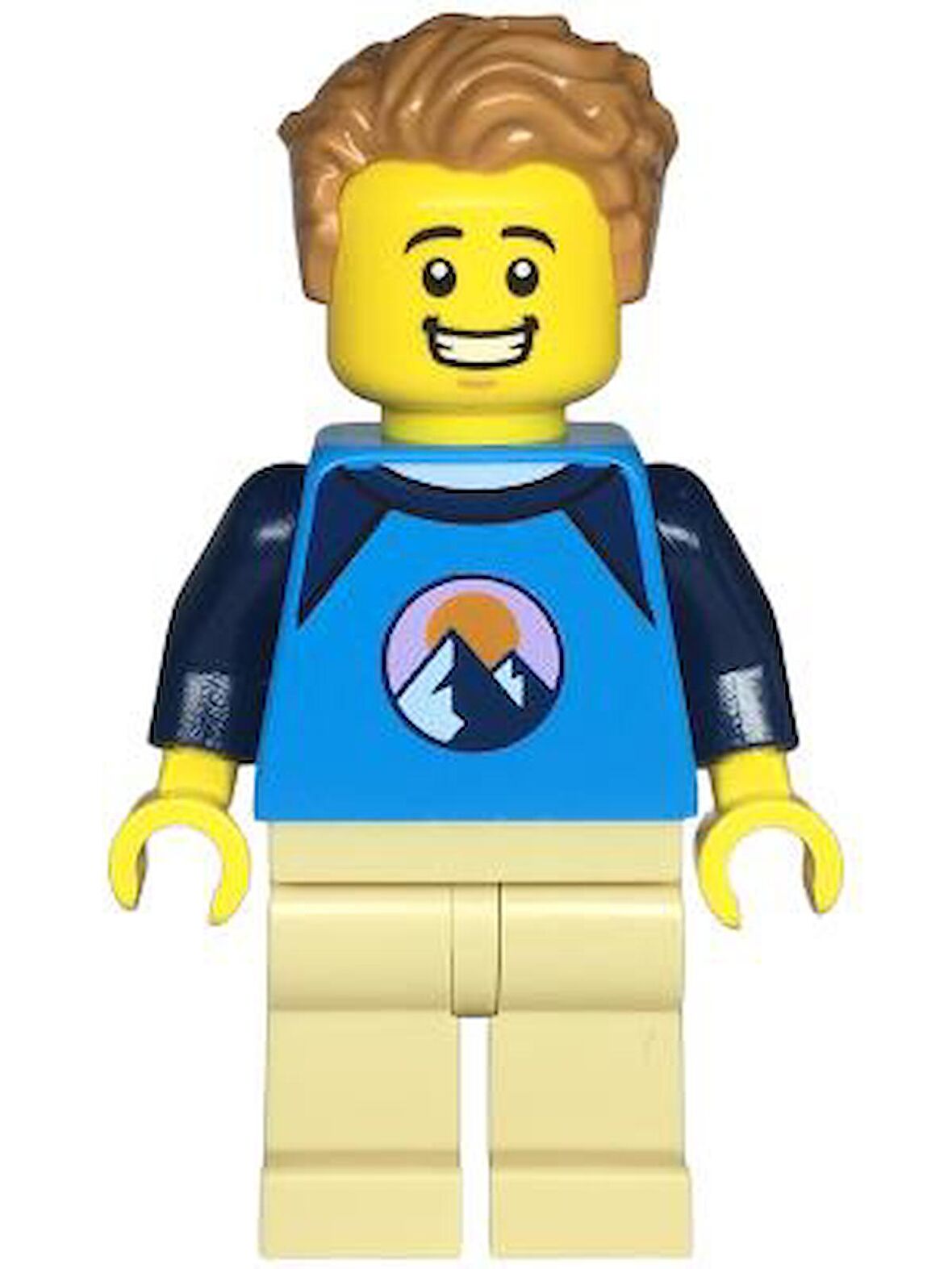 Lego Minifigür Creator Male, Dark Azure and Dark Blue Shirt with Mountains twn474