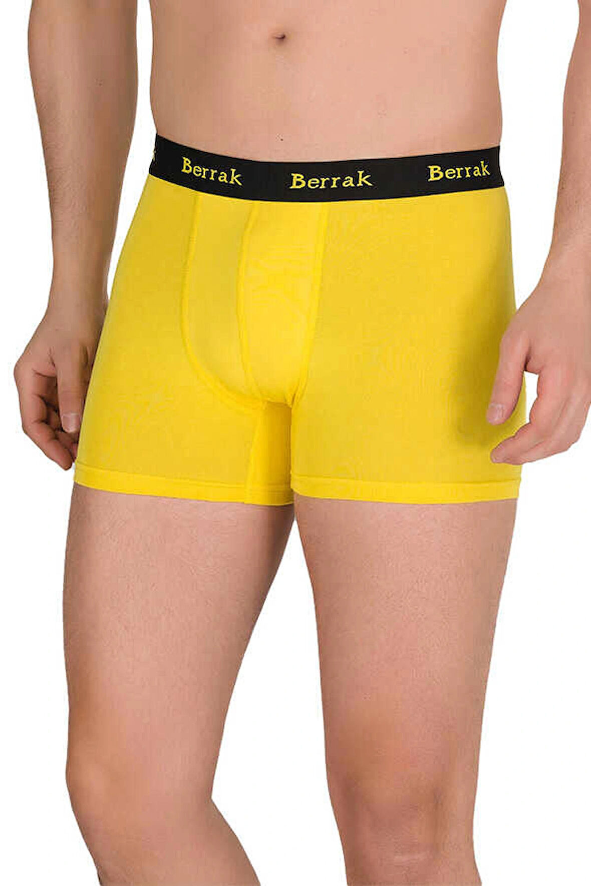 Erkek 3'lü SARI Renk Modal Kalın Kemerli Likralı Boxer-Short-Külot BERRAK / 4476