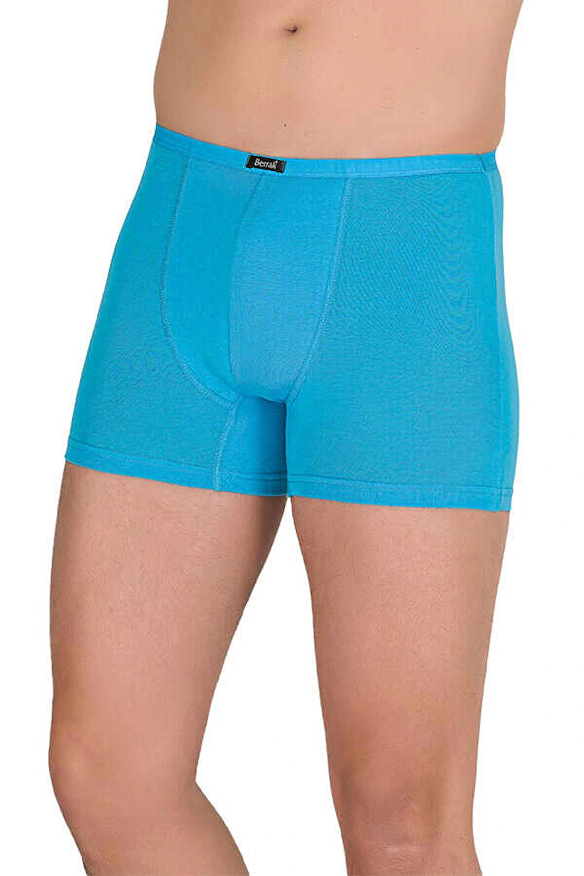 Erkek 3'lü TURKUAZ Renk MODAL ince lastikli Likralı Boxer-Short-Külot BERRAK / 4488