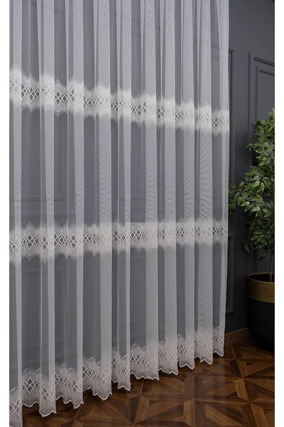 brita Serisi 1e 3 pile Salon Oturma Odası Tül Perde