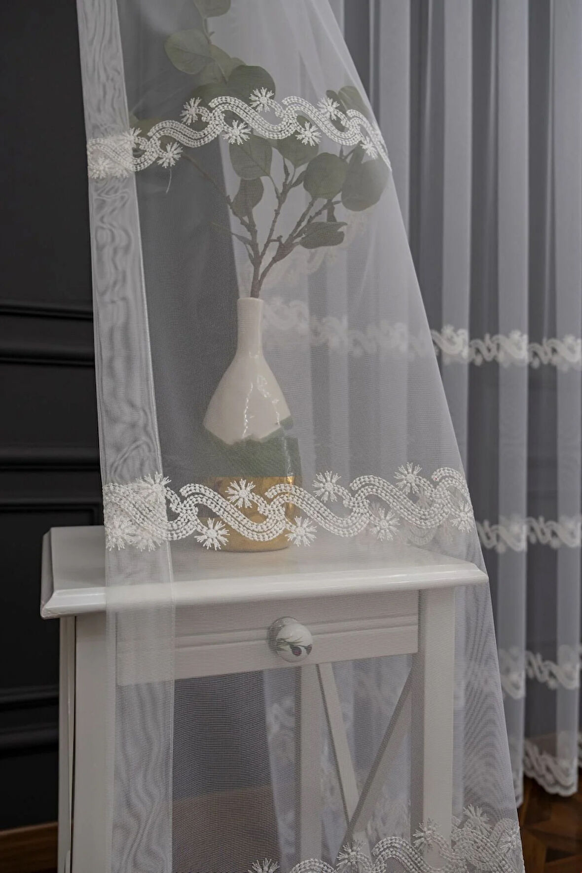 Farbateks Dikim Saros Serisi 3kat Pile Salon Oturma Odası Tül Perde