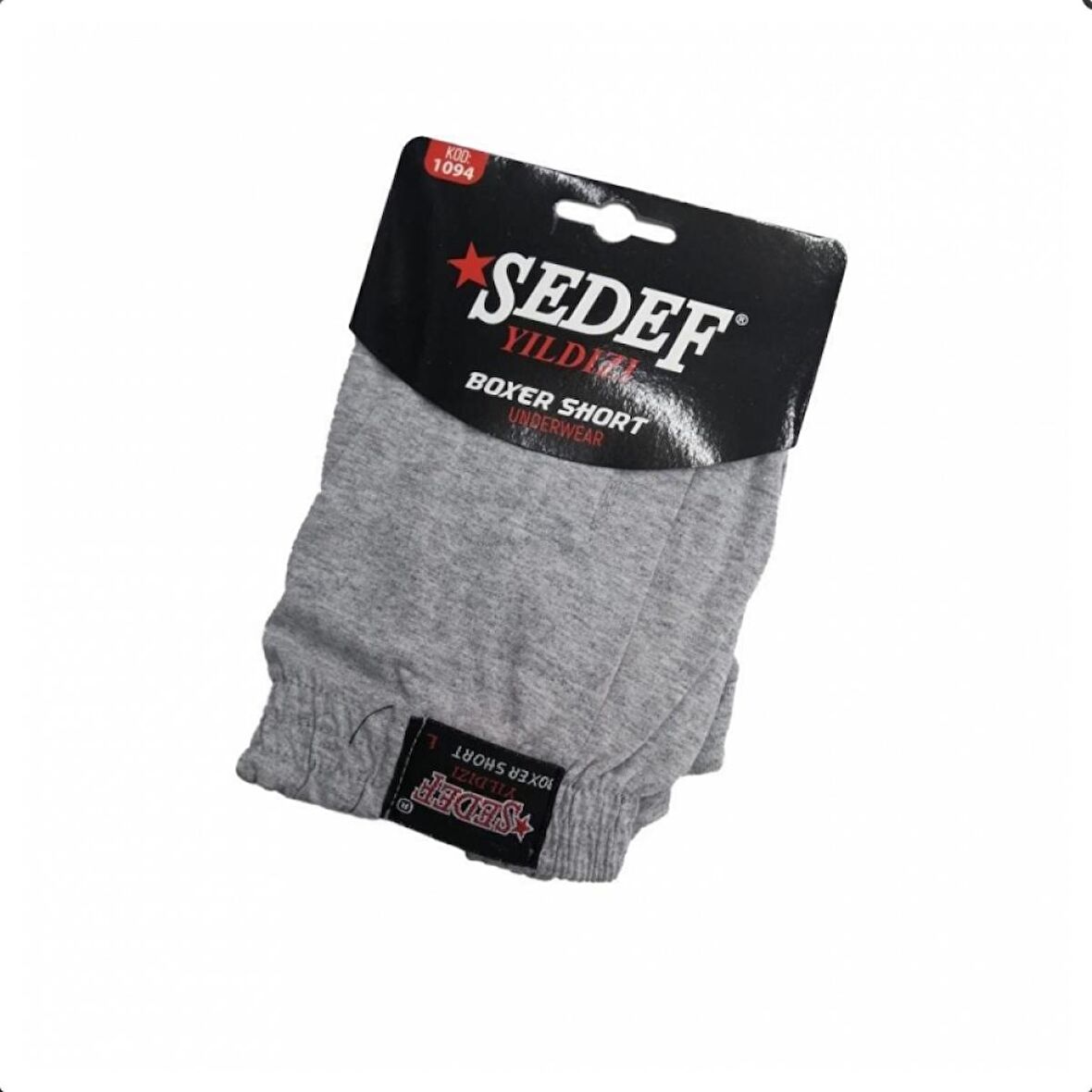 Sedef Yıldızı 6 Adet Gri Renk Ekonomik Havlu Bel Boxer