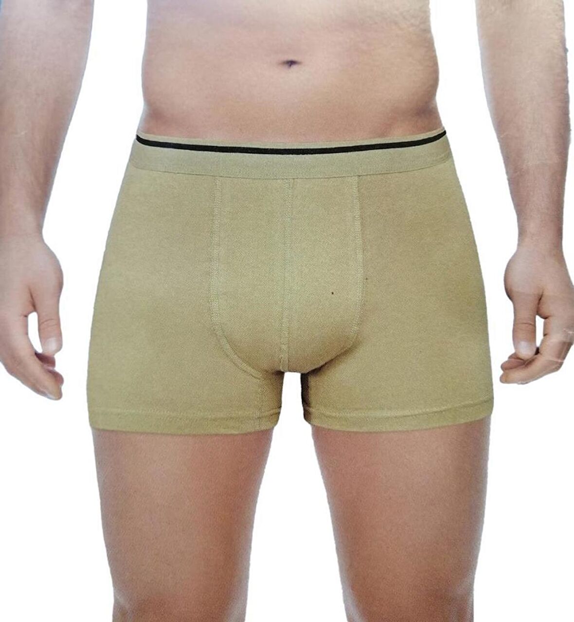 Sedef Yıldızı 12 Adet Haki Renk Ekonomik Likralı Boxer