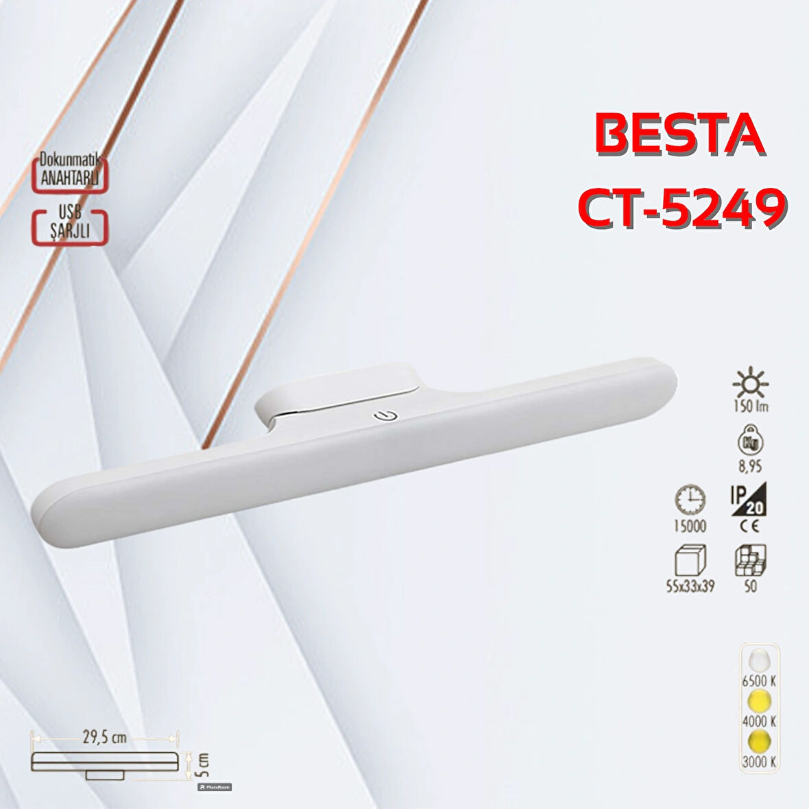 Cata CT-5249 Martı Şarjlı Ledli Aplik