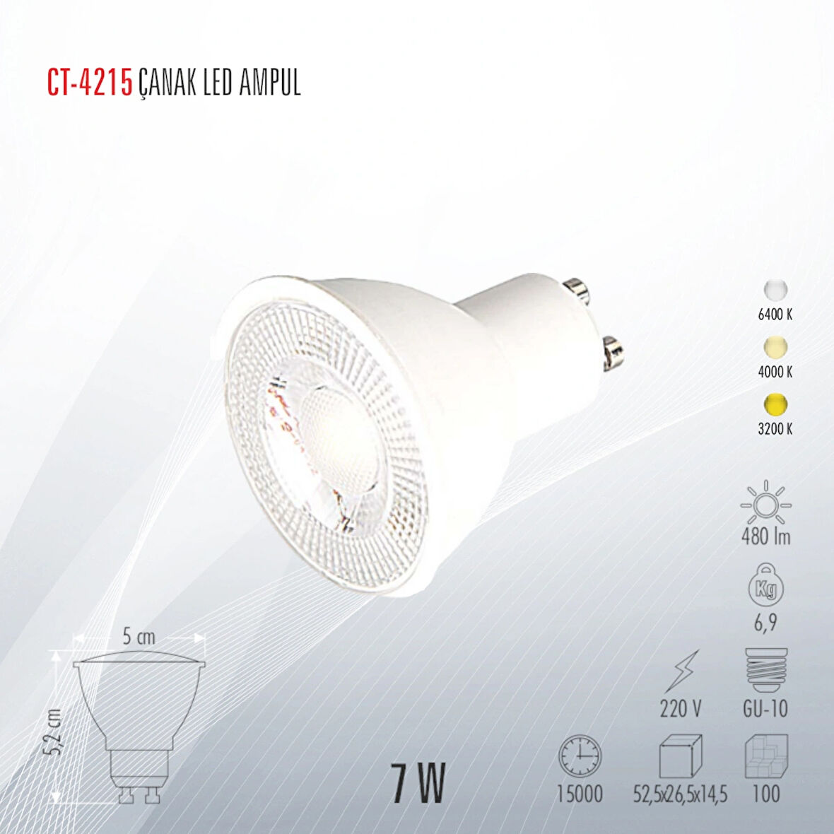 CATA CT-4215 LED AMPUL 7W BEYAZ IŞIK ( 5 ADET)