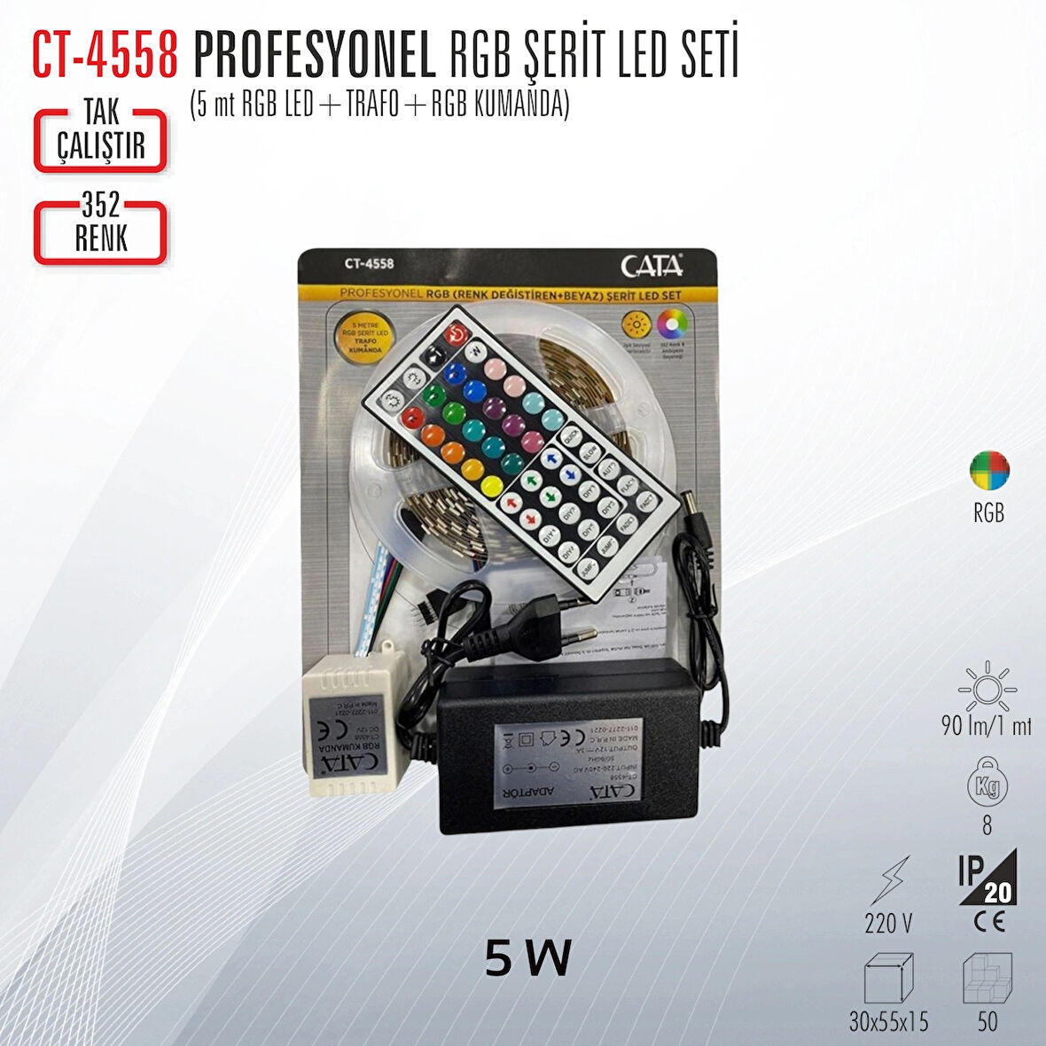 CATA CT-4558 PROFESYONEL RGB ŞERİT LED SET