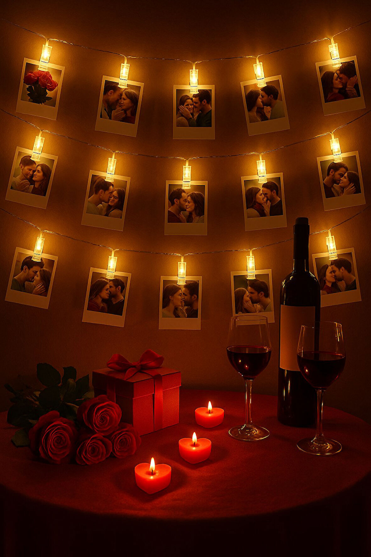 LED Mandal Işık Zinciri 10'lu – Fotoğraf Askısı, Hediyelik ve Oda Dekoru 2 mt