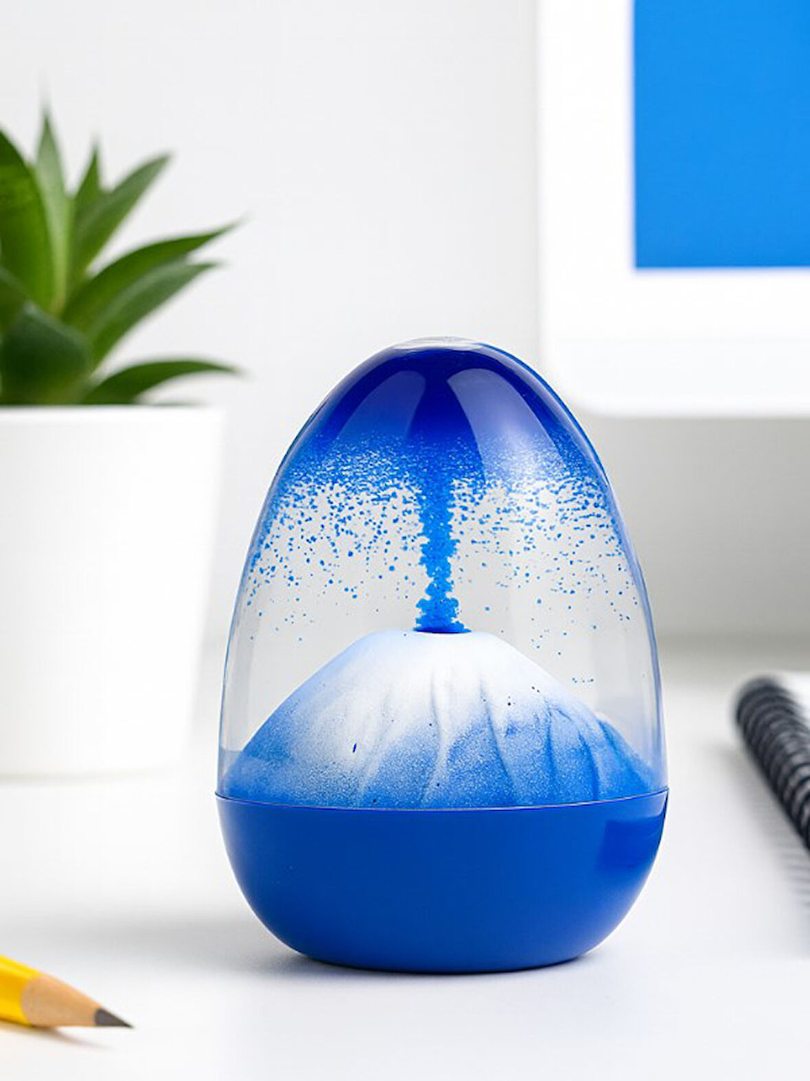 Volkan Patlaması Mavi Kum Saati Ev Ofis Masa Üstü Hediyelik