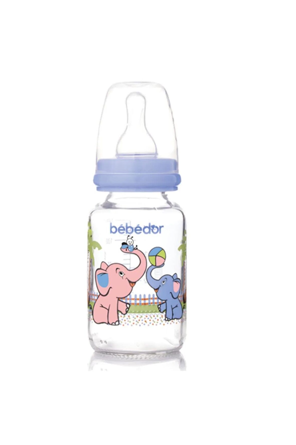 30302 Desenli Cam Biberon 125 Ml Pembe Fil Desenli