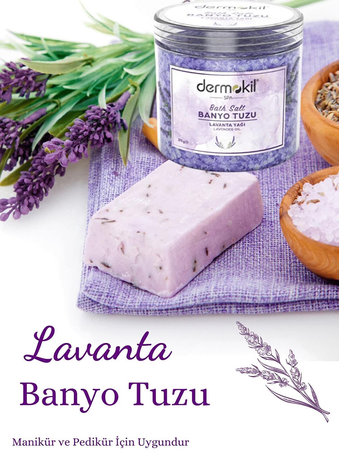 Manikür Pedikür Tuzu Lavanta Yağlı Banyo Tuzu 300 ml