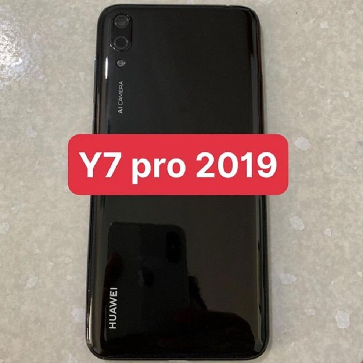 Gmr Huawei Y7 Pro 2019 Kasa Arka Pil Batarya Kapağı ( tuş ve kamera lensli ) SİYAH
