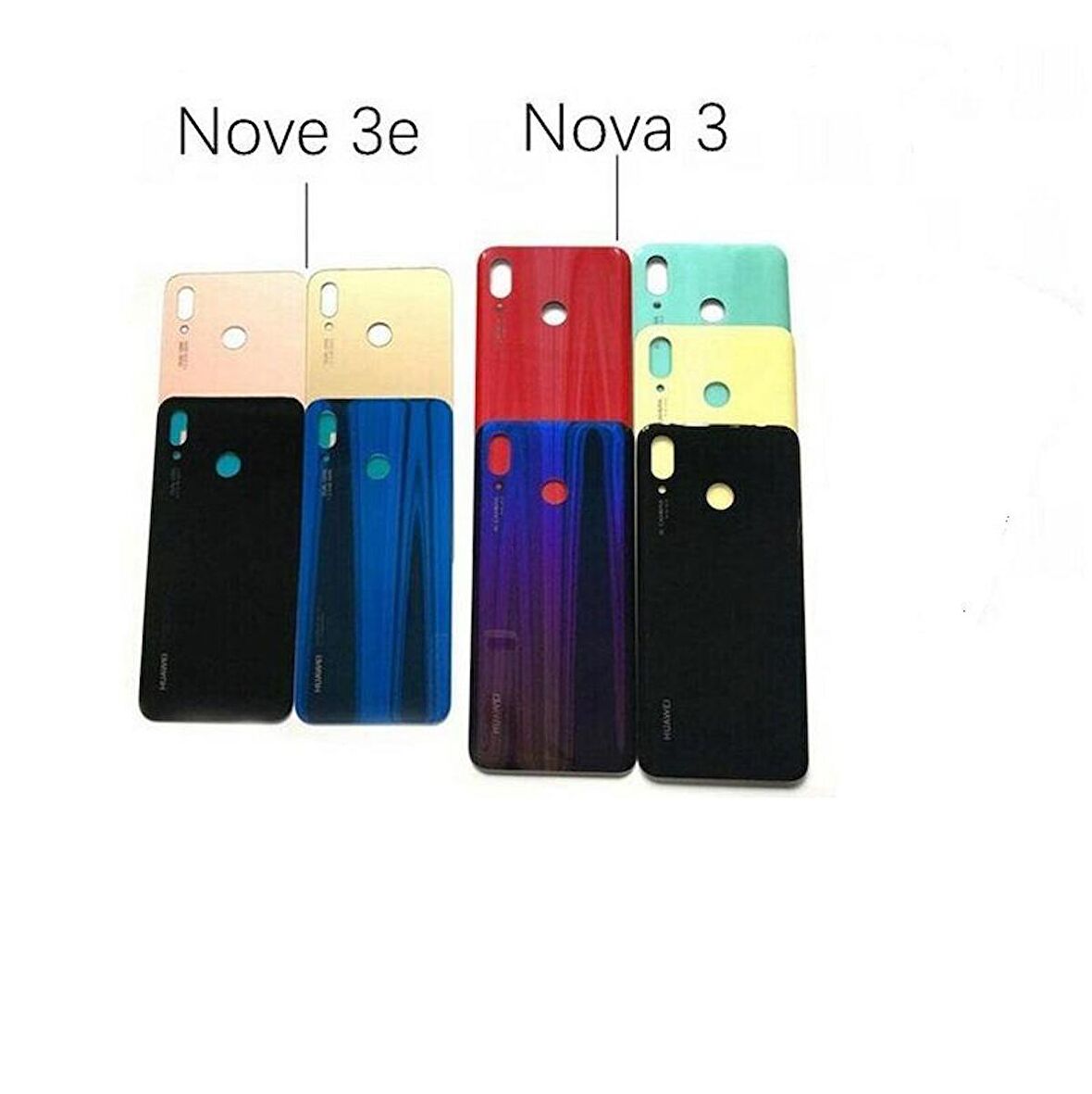 Gmr Huawei Nova 3 PAR-LX1 PAR-LX9 Arka Pil Batarya Kapağı Mavi