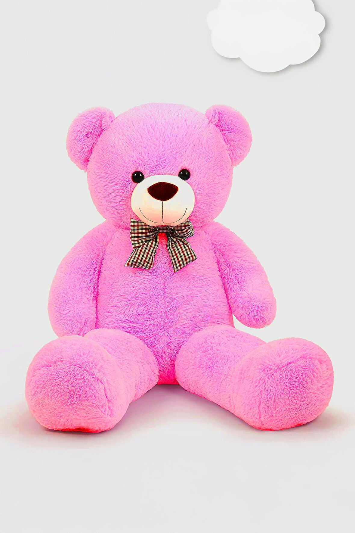 Sevimli 90 cm Peluş Ayı ile  Pembe Konsept Romantik Peluş Ayıcık Buketi