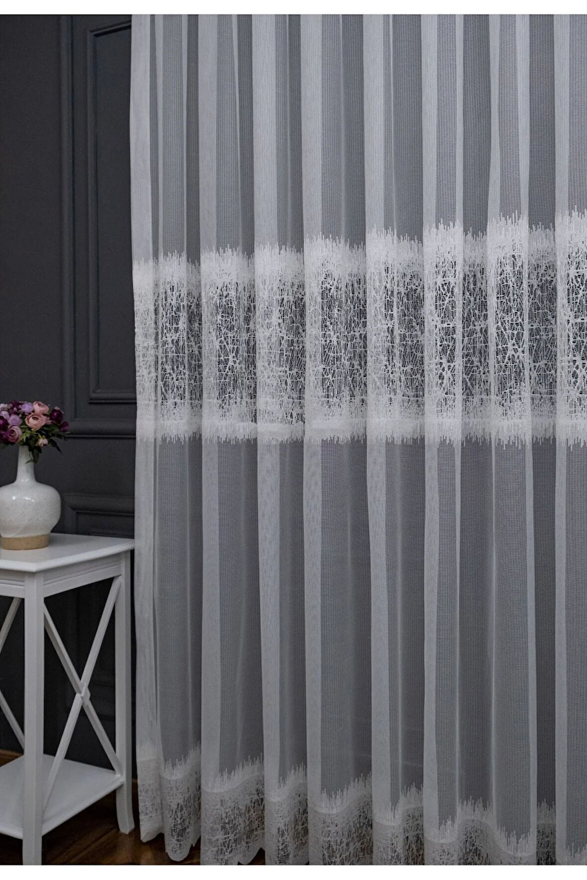 Ara Buzul Desen Yeni Tasarım Desen 1 E 2kat Pileli Tül Ütü Istemez