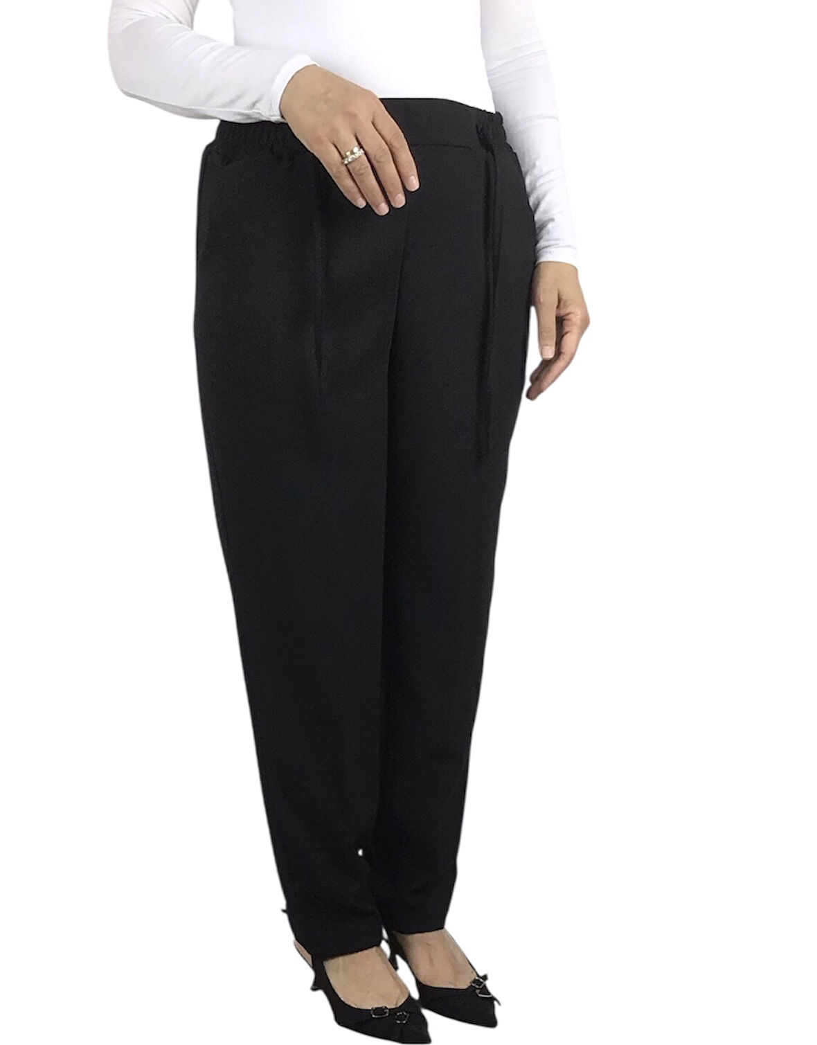 KADIN BELİ LASTİKLİ BORU PAÇA PANTOLON