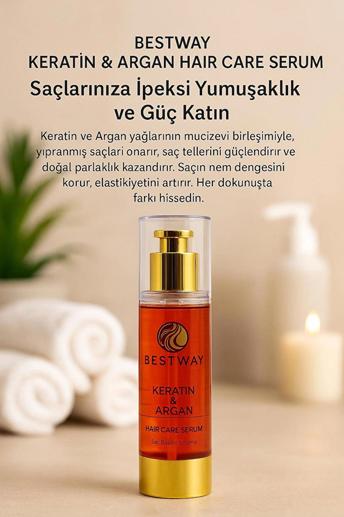 KERATİN VE ARGAN HAIR CARE SERUM.