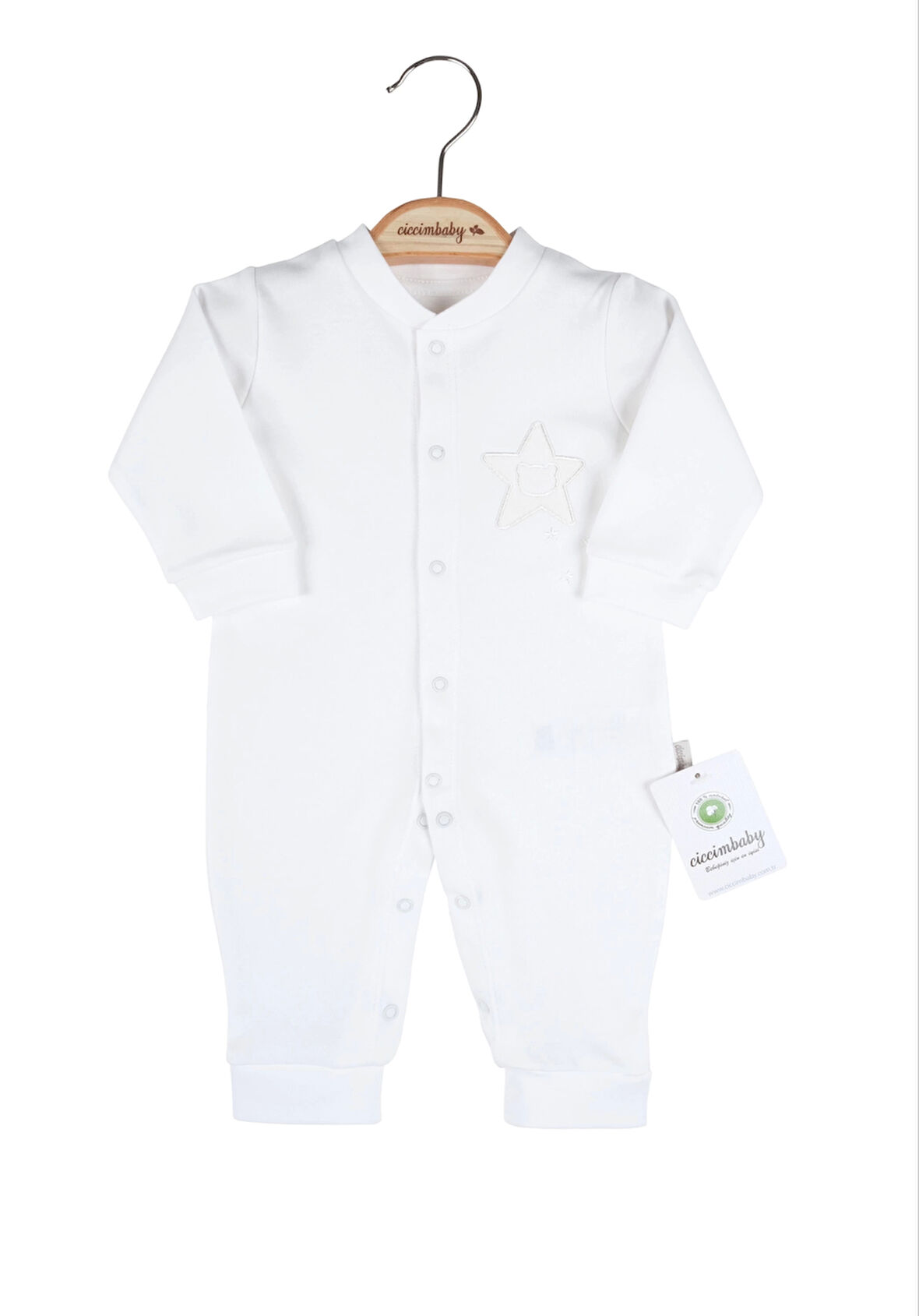 Ciccim Baby Yıldızlı Ayıcık Ribanalı Tulum 4808 Ekru