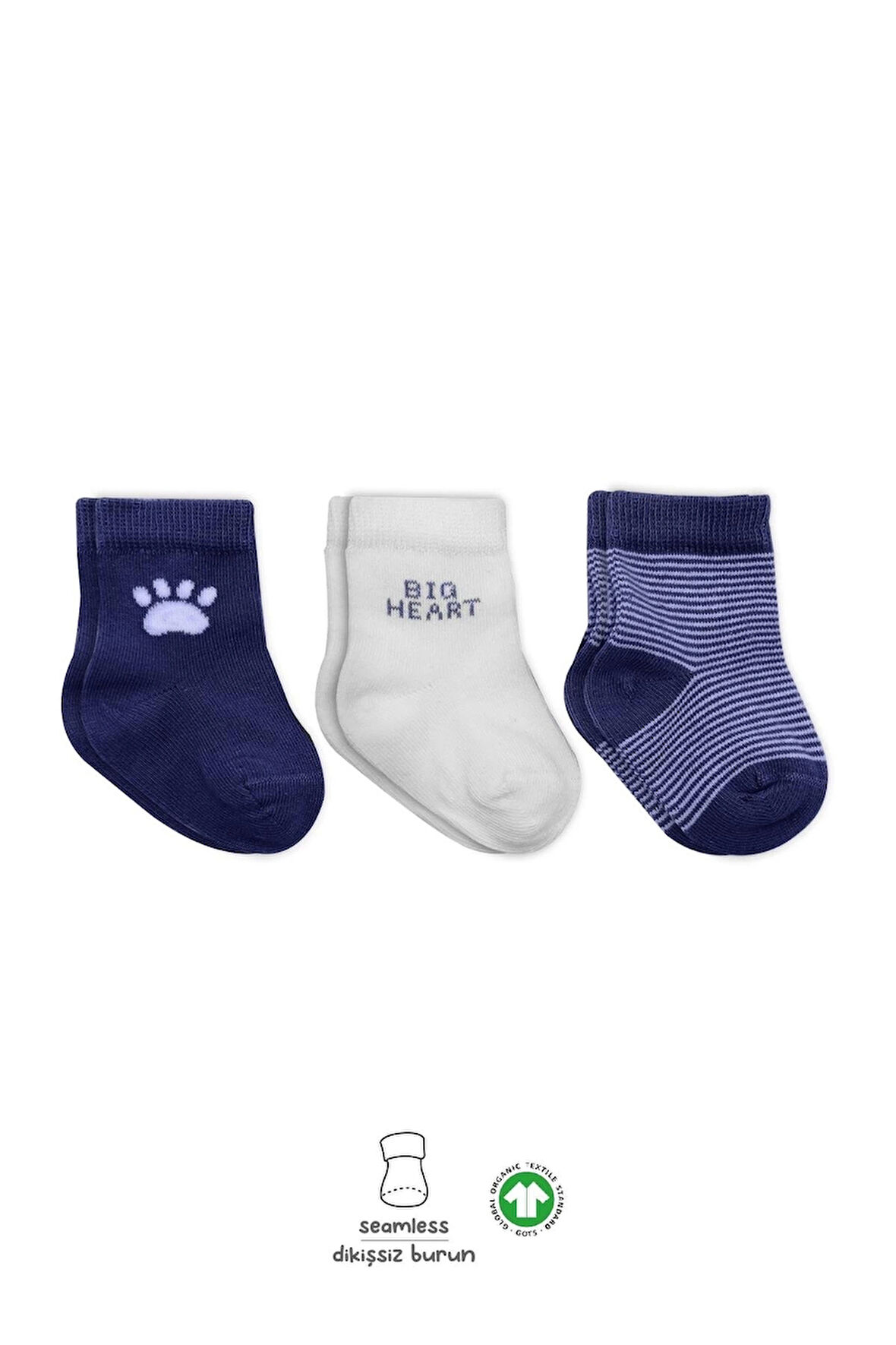 Bistyle 3'lü Penye Soket Çorap Bs10110 İndigo