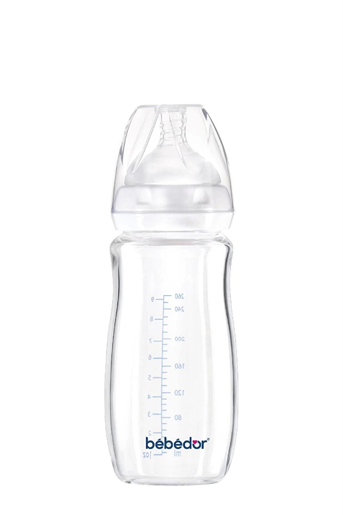 Bebedor Geniş Ağızlı Isıya Dayanıklı Cam Biberon 260ml 51301