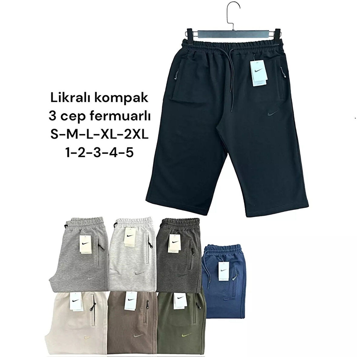 Erkek Kapri Kompak Nıke Nakışlı Cepli Karışık Renk 
