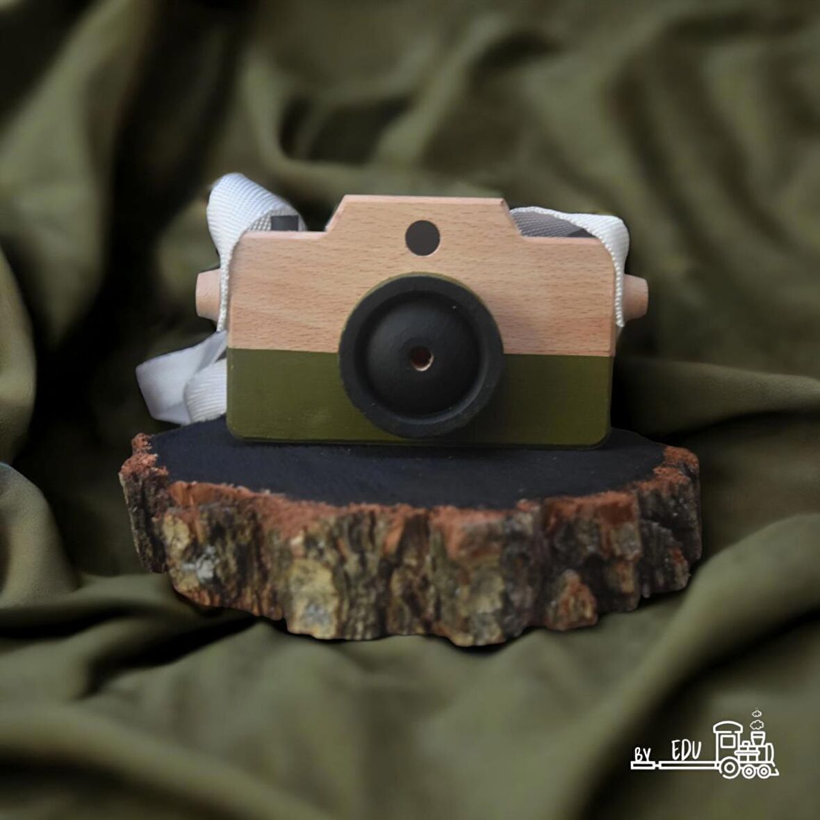 bywoodenedu Byedu Oyuncak Ahşap Waldorf Fotoğraf Makinesi, Eğitici Bebek Kamera Oyuncağı 2-6 Yaş