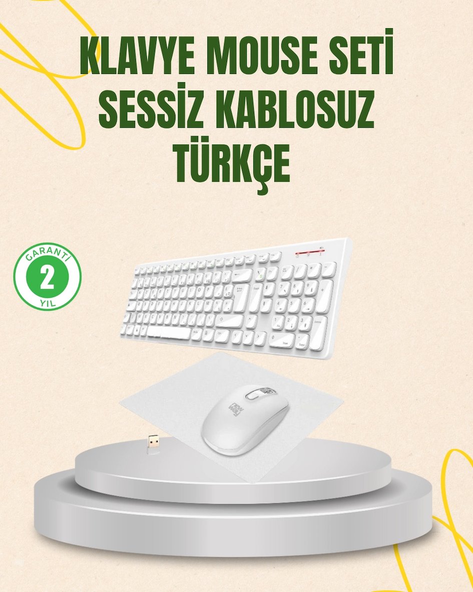 Mouse Seti Kablosuz Klavye Ve Mouse Seti - Ergonomik Tasarım, Sessiz Kullanım ...