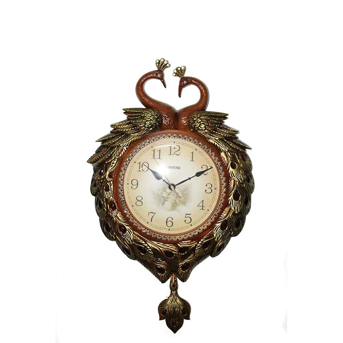 Duvara Asmalı Tavuskuşu Saat Dekoratif Hediyelik