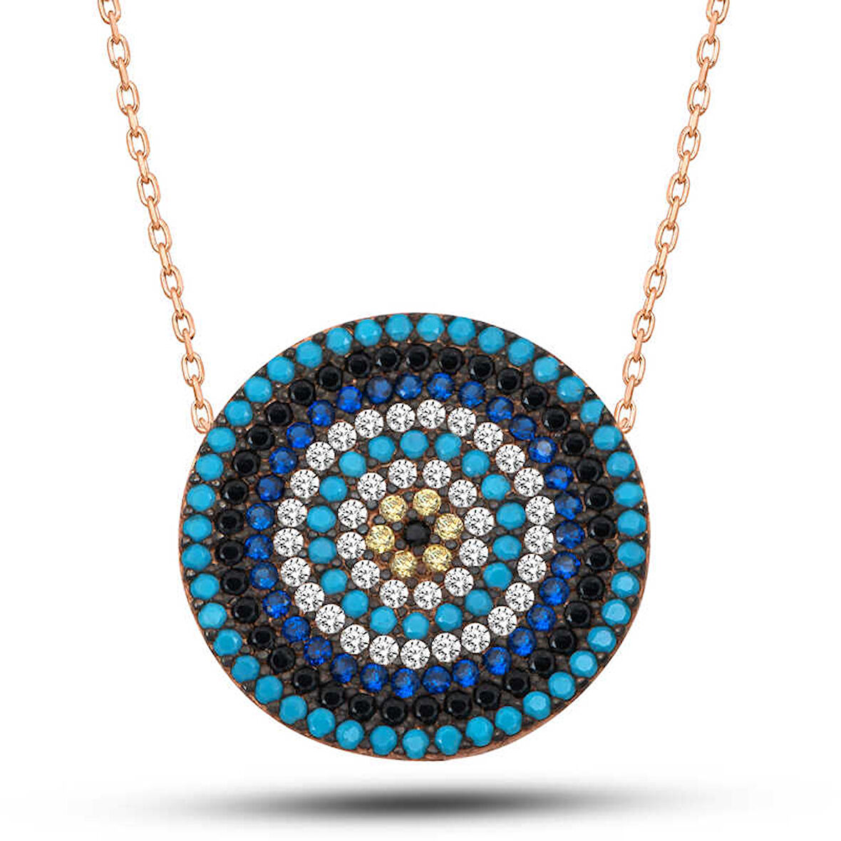 925 Ayar ​Gümüş Rose Nazar Kadın Kolye