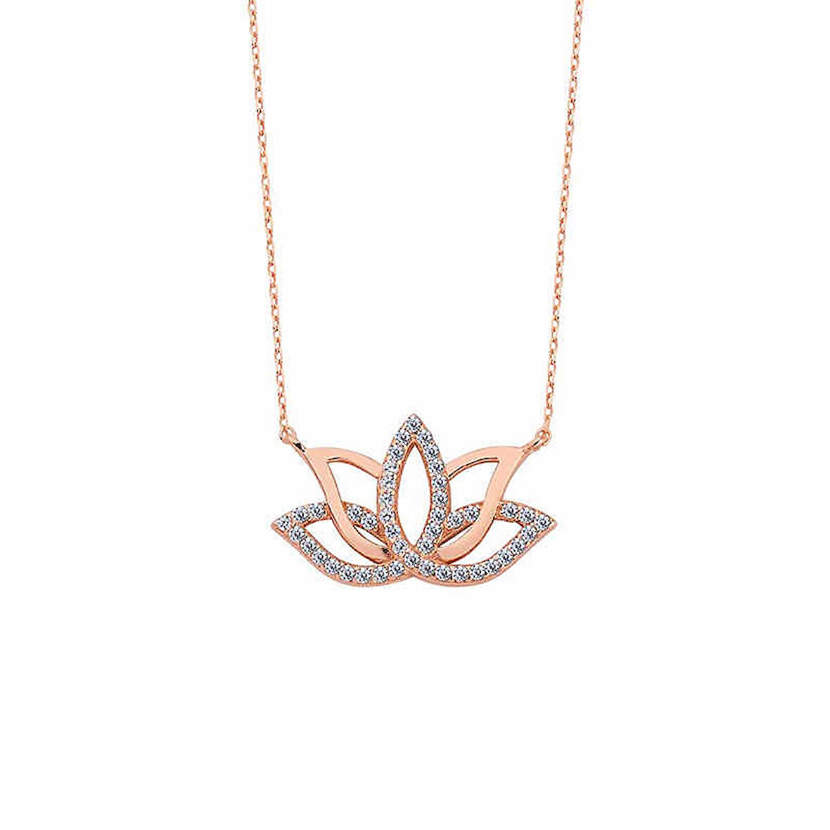 925 Ayar Gümüş Lotus Çiçeği Gümüş Kolye