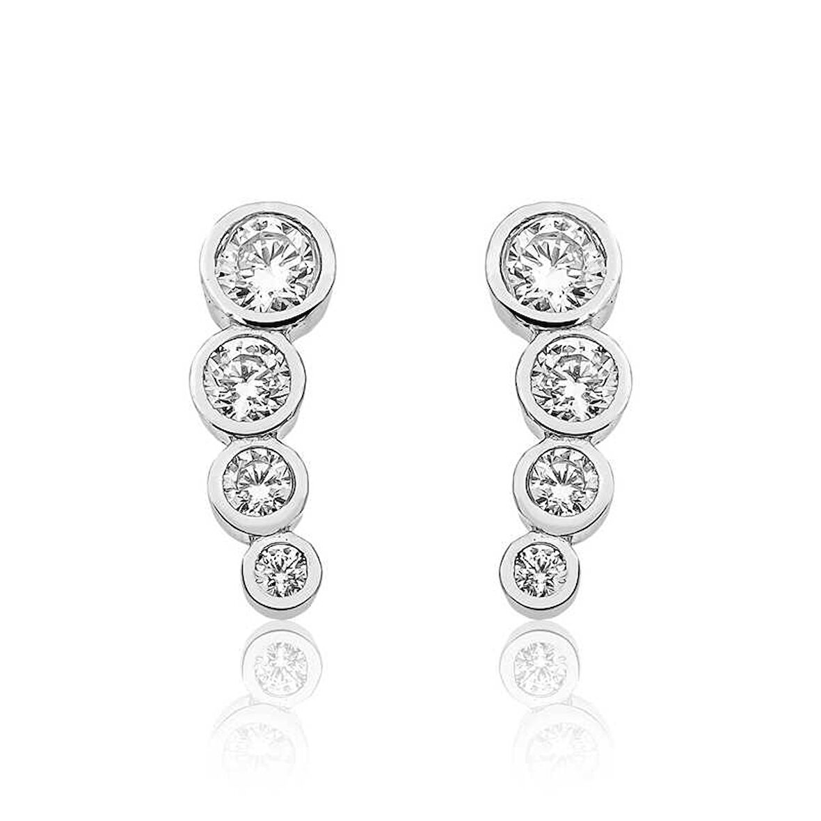 Gümüş 4 Taş Küpe