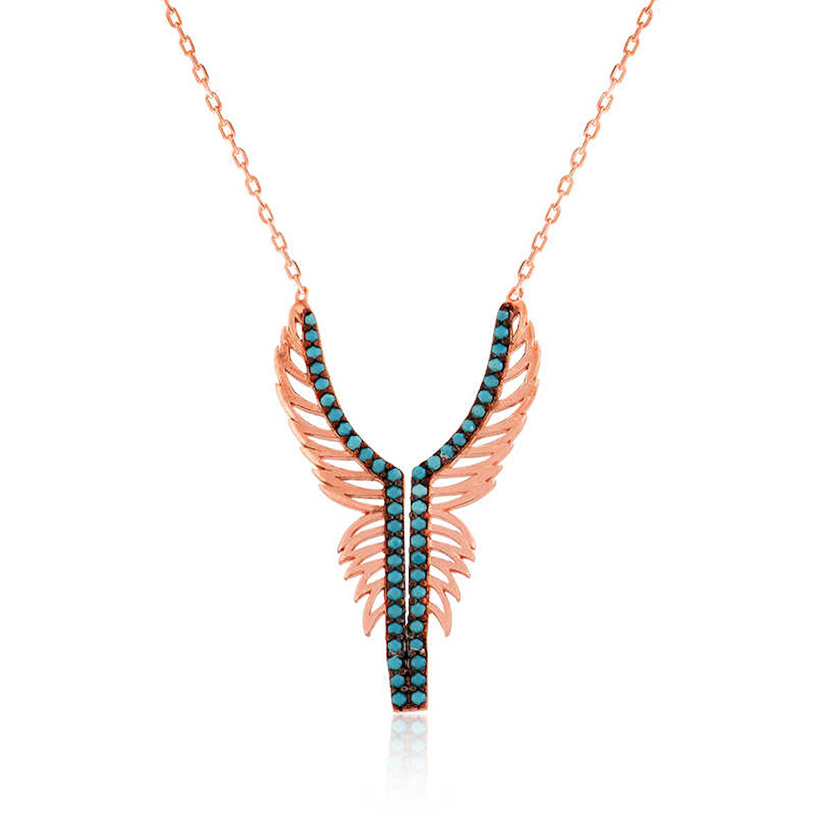 925 Ayar Gümüş Melek Kanadı Kadın Gümüş Kolye