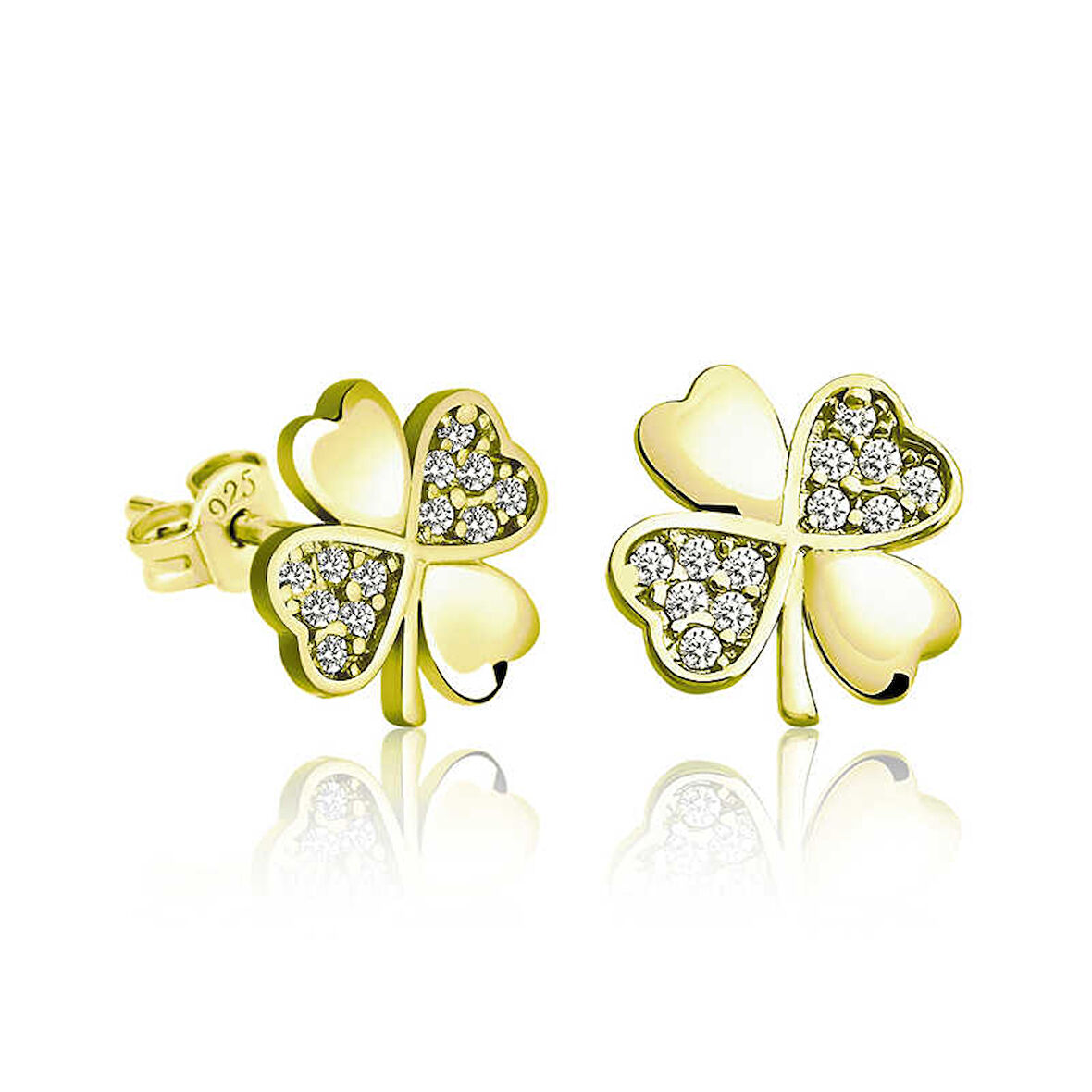 925 Ayar Gümüş Yonca Kadın Küpe