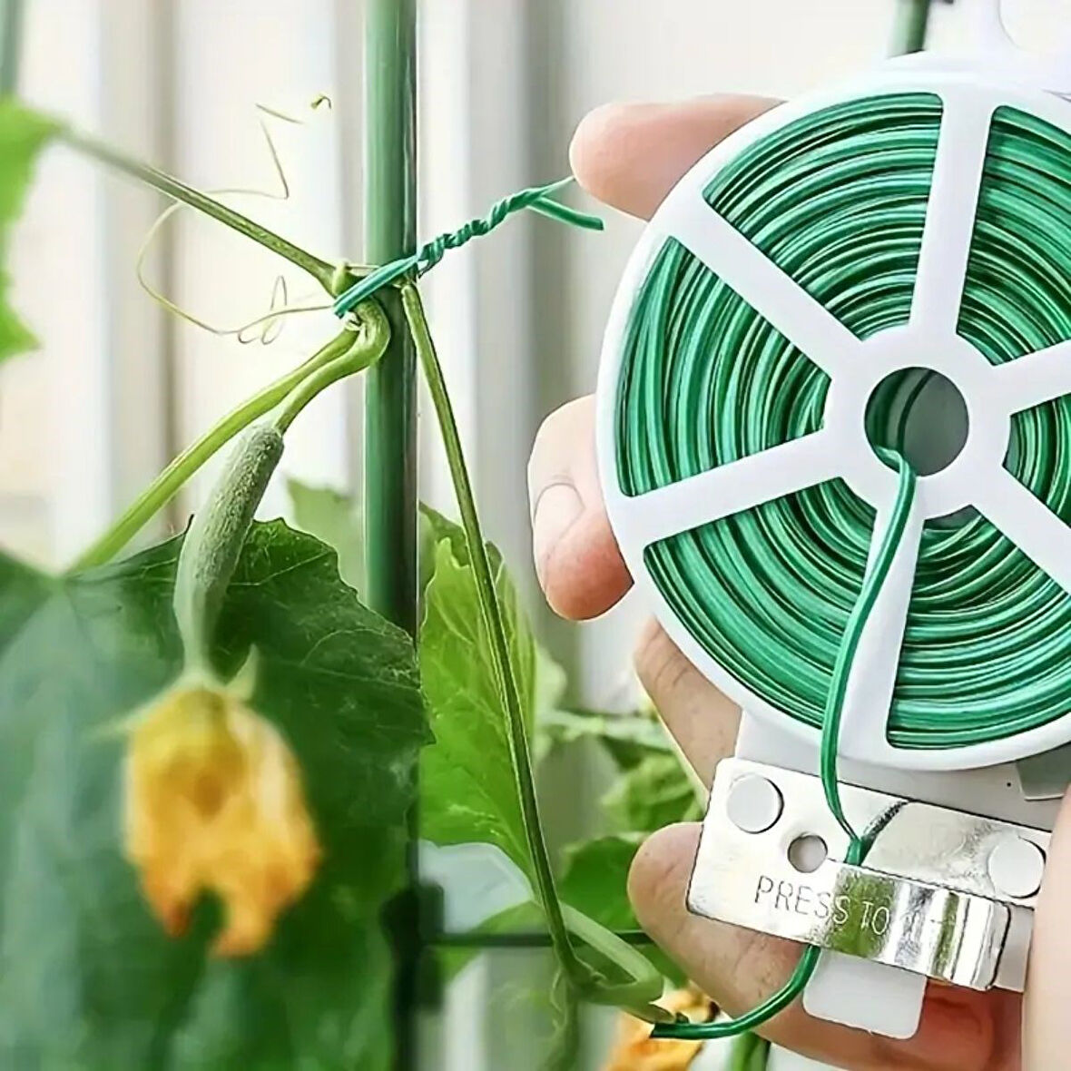 By Nevser® 50 Metre Kendiliğinden Kesici Bıçaklı Bitki Saksı Kablo Sabitleme Teli