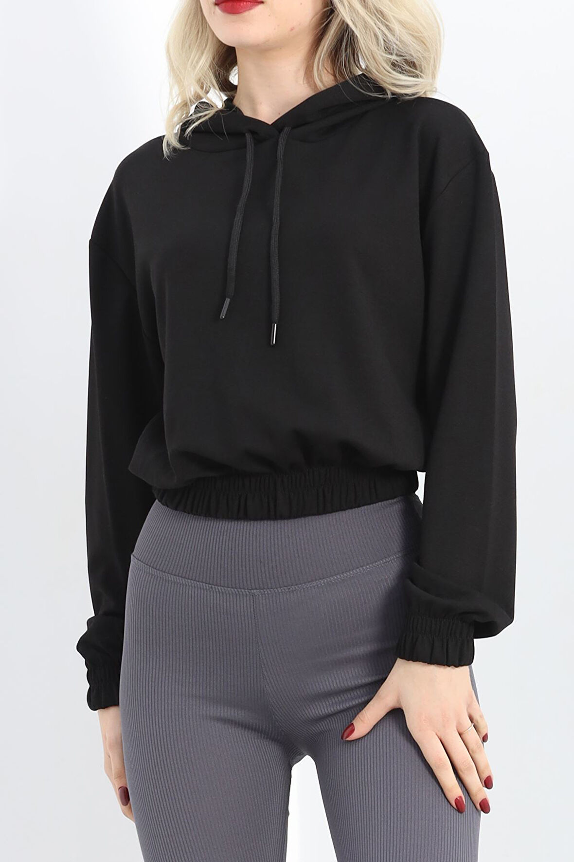 Buyers Butik Kısa Kapşonlu Sweat Siyah - 1791.1095.