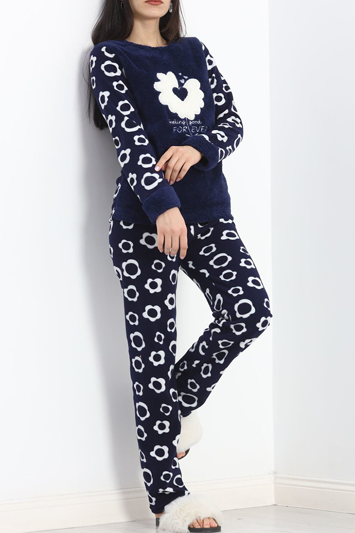 Buyers Butik Polar Pijama Takımı Lacivert - 19215.1048.