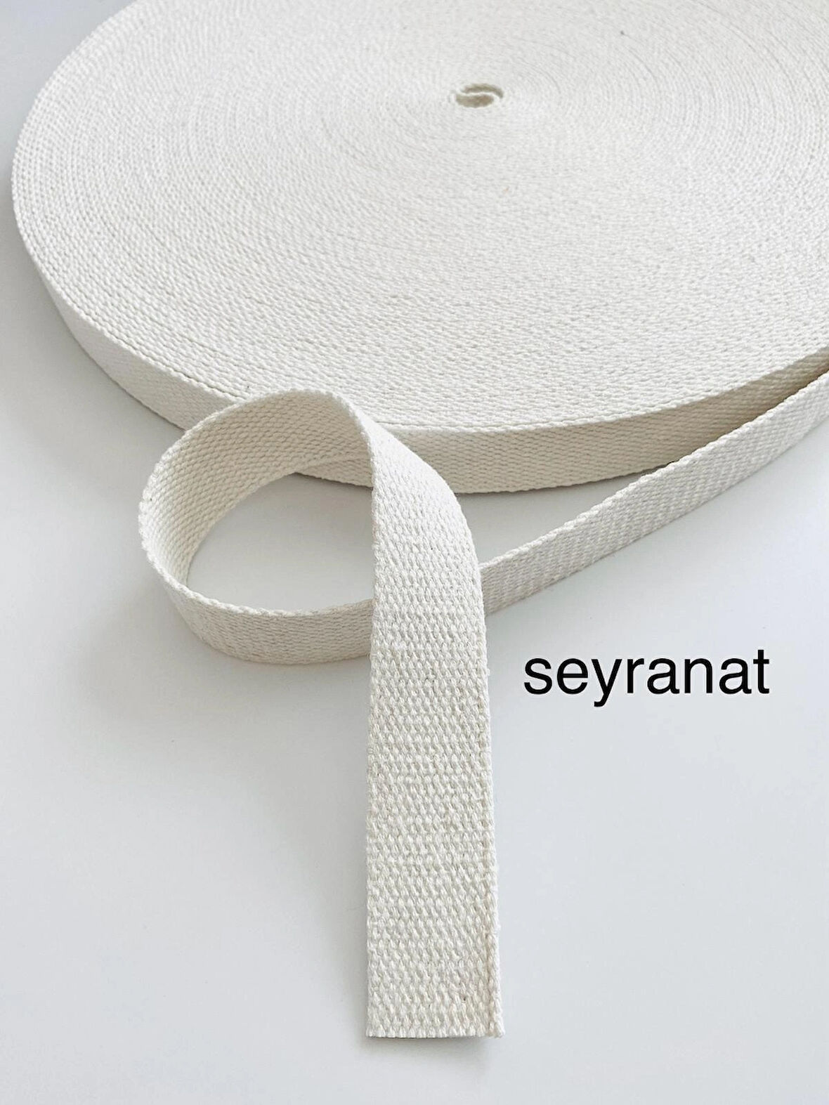 Beyaz Renk Şerit Kolon Dar Dokuma 3 cm 3 Metre Çanta Askısı Sapı
